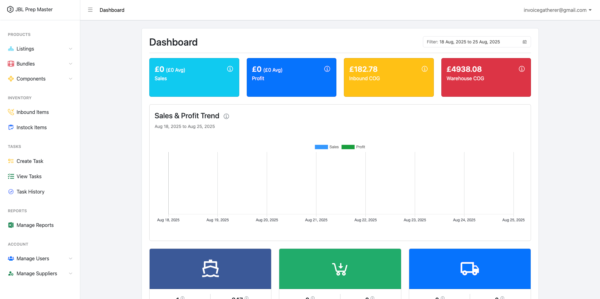 Screenshot placeholder: Prep Master inbound tracking and inventory management